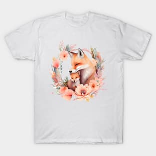 Foxes and flowers T-Shirt